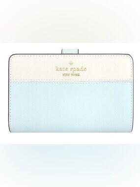 Kate Spade Cream and Light Blue Colorblock Wallet